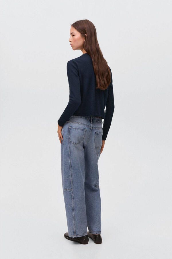 MANGO TEEN vest fijn gebreid marine blauw - Foto 2