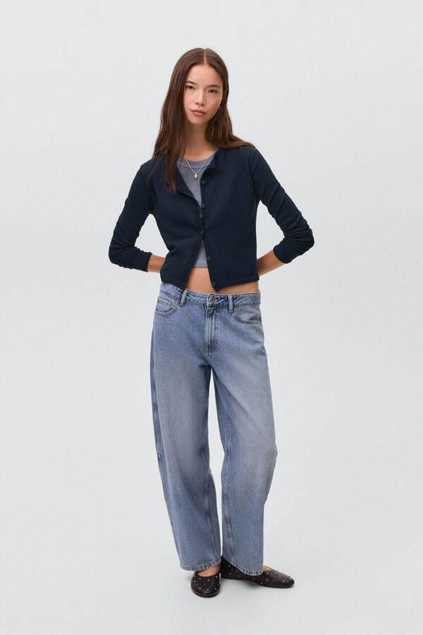 MANGO TEEN vest fijn gebreid marine blauw - Foto 3