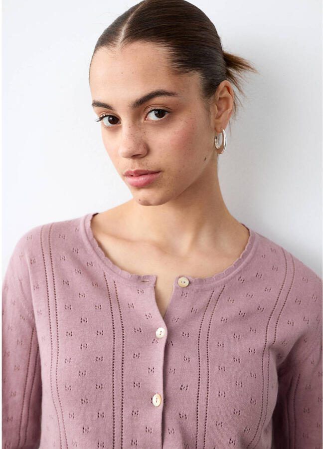 MANGO TEEN vest roze fijn gebreid