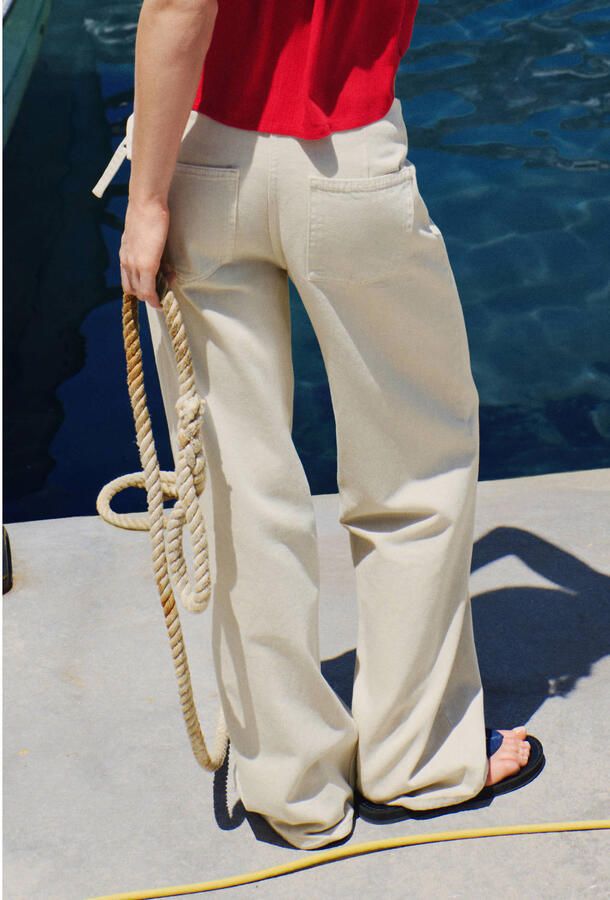 MANGO TEEN wide leg jeans beige - Foto 2