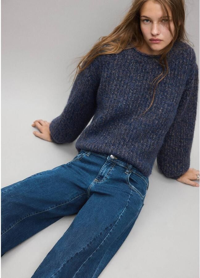 MANGO TEEN wide leg jeans changeant blauw