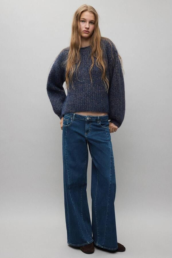 MANGO TEEN wide leg jeans changeant blauw Meisjes Denim Effen - Foto 3