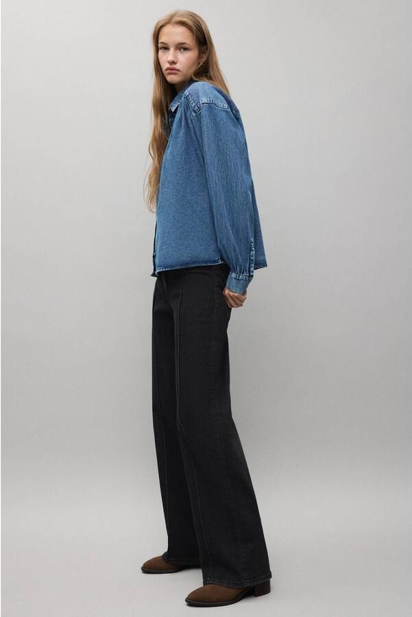 MANGO TEEN wide leg jeans changeant grijs - Foto 2