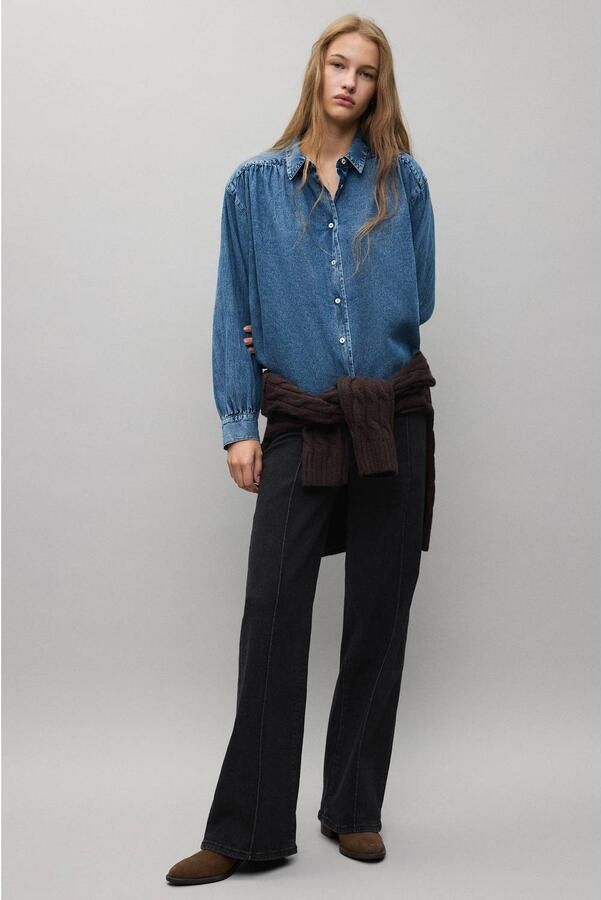 MANGO TEEN wide leg jeans changeant grijs - Foto 3