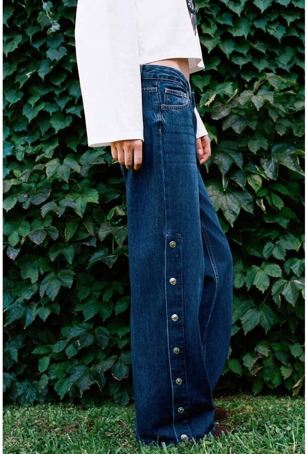 MANGO TEEN wide leg jeans dark blue denim - Foto 2
