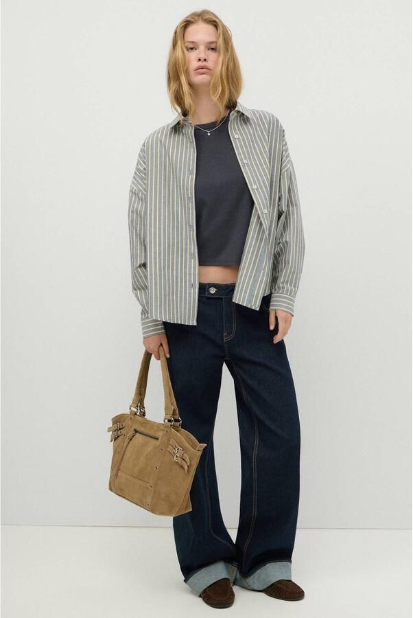 MANGO TEEN wide leg jeans dark blue denim