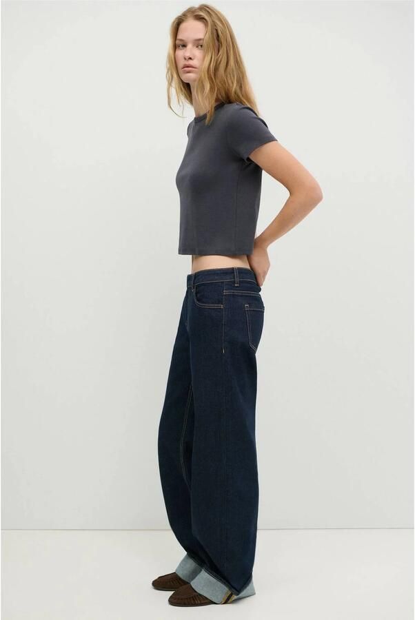 MANGO TEEN wide leg jeans dark blue denim - Foto 3