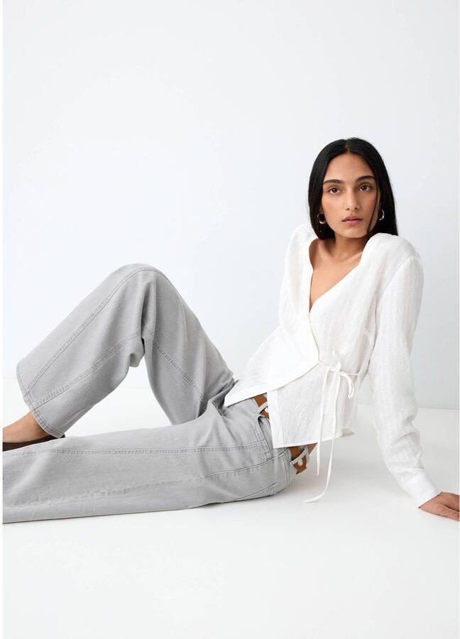 MANGO TEEN wide leg jeans grey denim - Foto 2