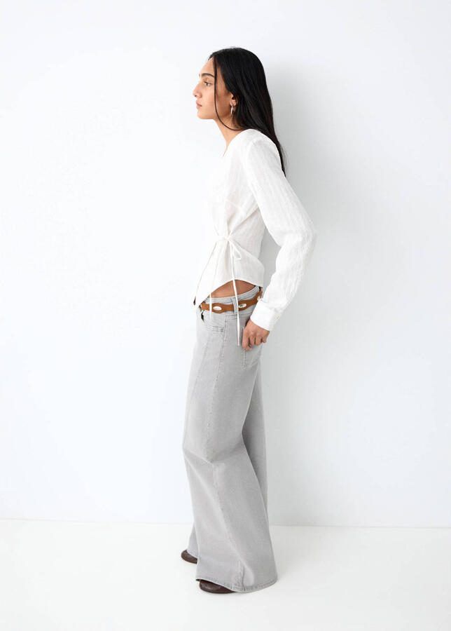 MANGO TEEN wide leg jeans grey denim - Foto 3