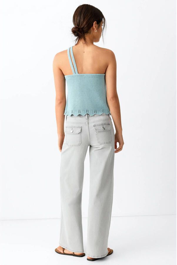 MANGO TEEN wide leg jeans grijs - Foto 3