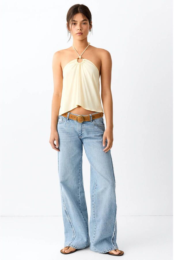 MANGO TEEN wide leg jeans lichtblauw