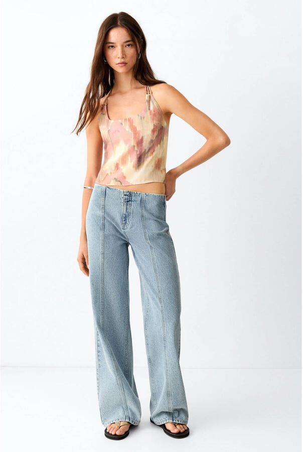 MANGO TEEN wide leg jeans lichtblauw