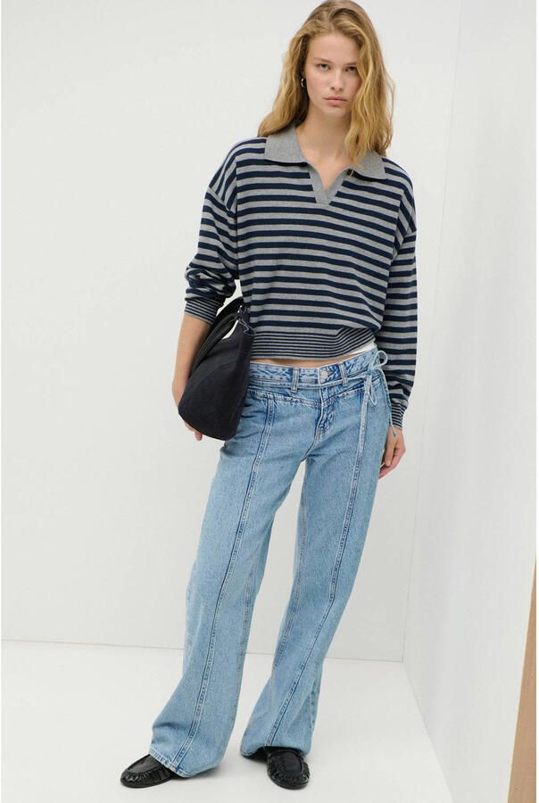 MANGO TEEN wide leg jeans lichtblauw