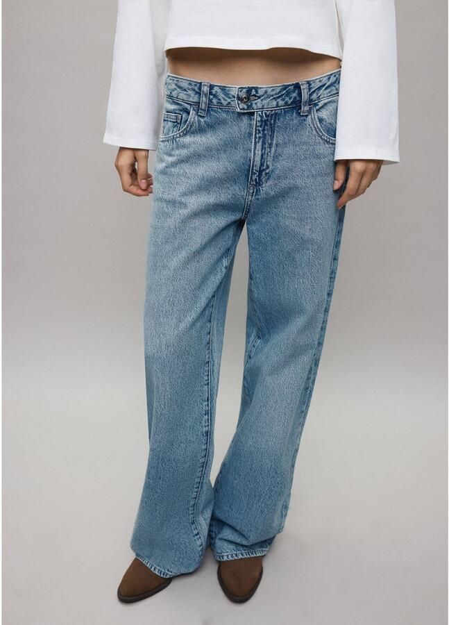 MANGO TEEN wide leg jeans light blue