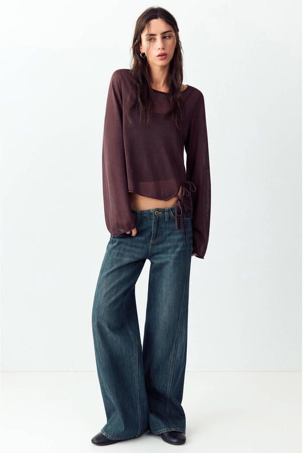 MANGO TEEN wide leg jeans mediumblauw