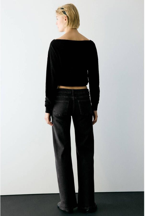 MANGO TEEN wide leg jeans met studs donkergrijs - Foto 2