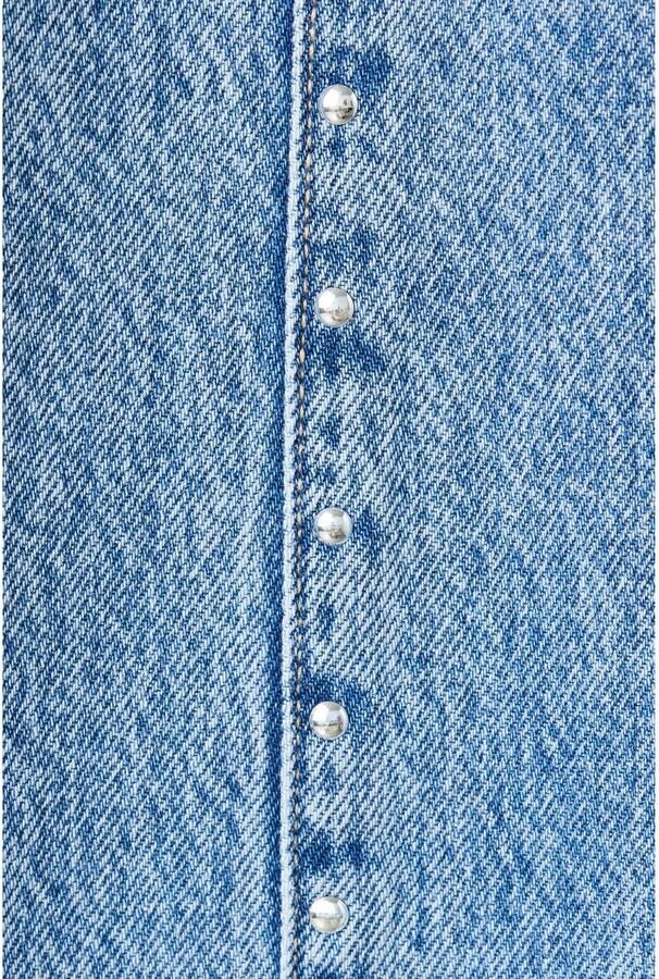 MANGO TEEN wide leg jeans met studs mediumblauw - Foto 2