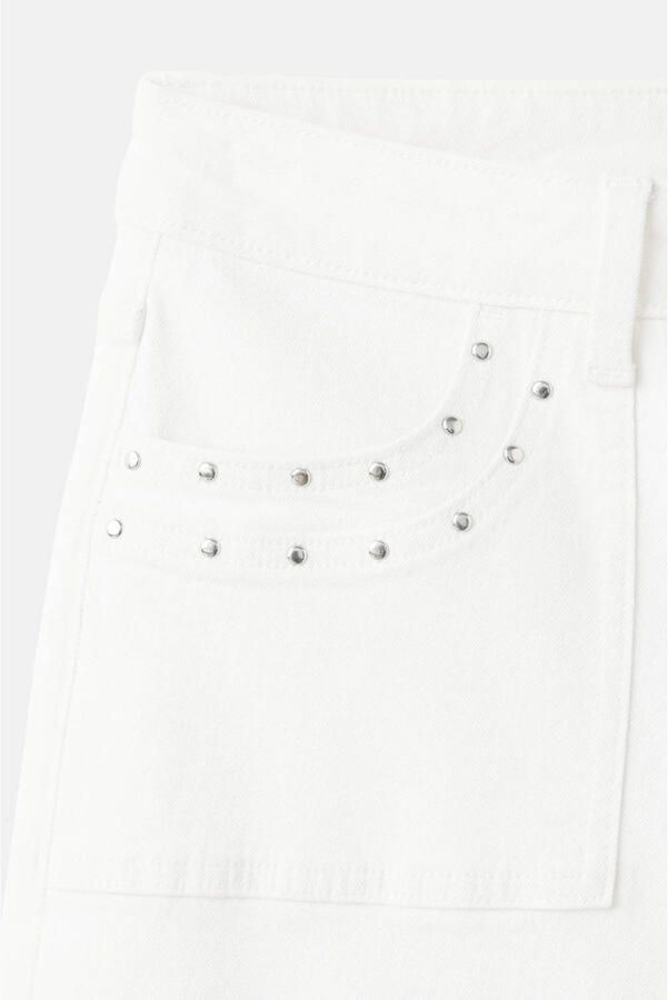 MANGO TEEN wide leg jeans met studs wit - Foto 3