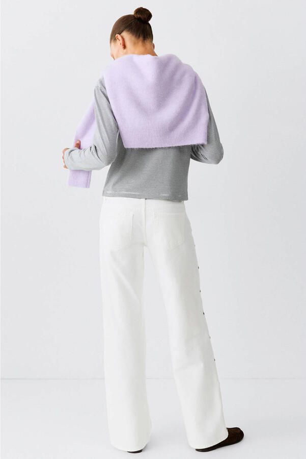 MANGO TEEN wide leg jeans met studs wit - Foto 3