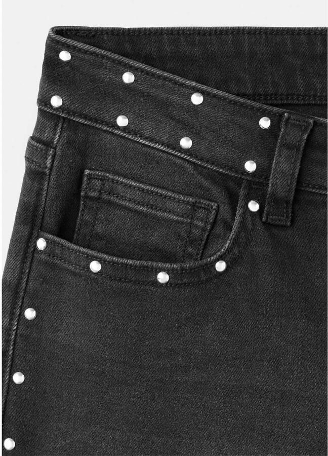MANGO TEEN wide leg jeans met studs zwart - Foto 2
