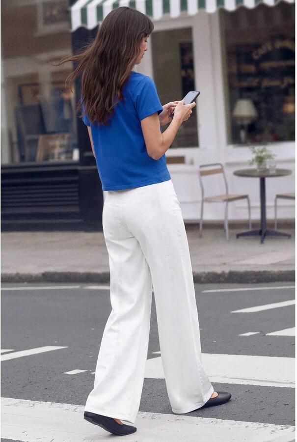 MANGO TEEN wide leg jeans naturel wit - Foto 2