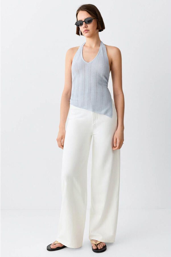 MANGO TEEN wide leg jeans wit