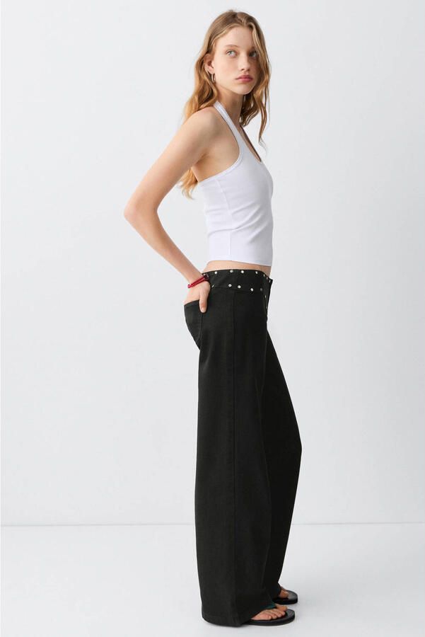 MANGO TEEN wide leg jeans zwart