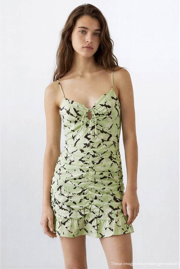 MANGO TEEN zomerjurk lichtgroen
