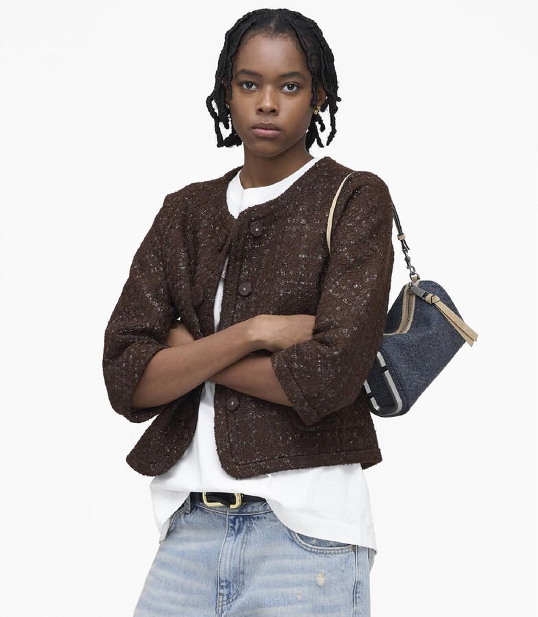 Marc Jacobs denim schoudertas The Snapshot blauw