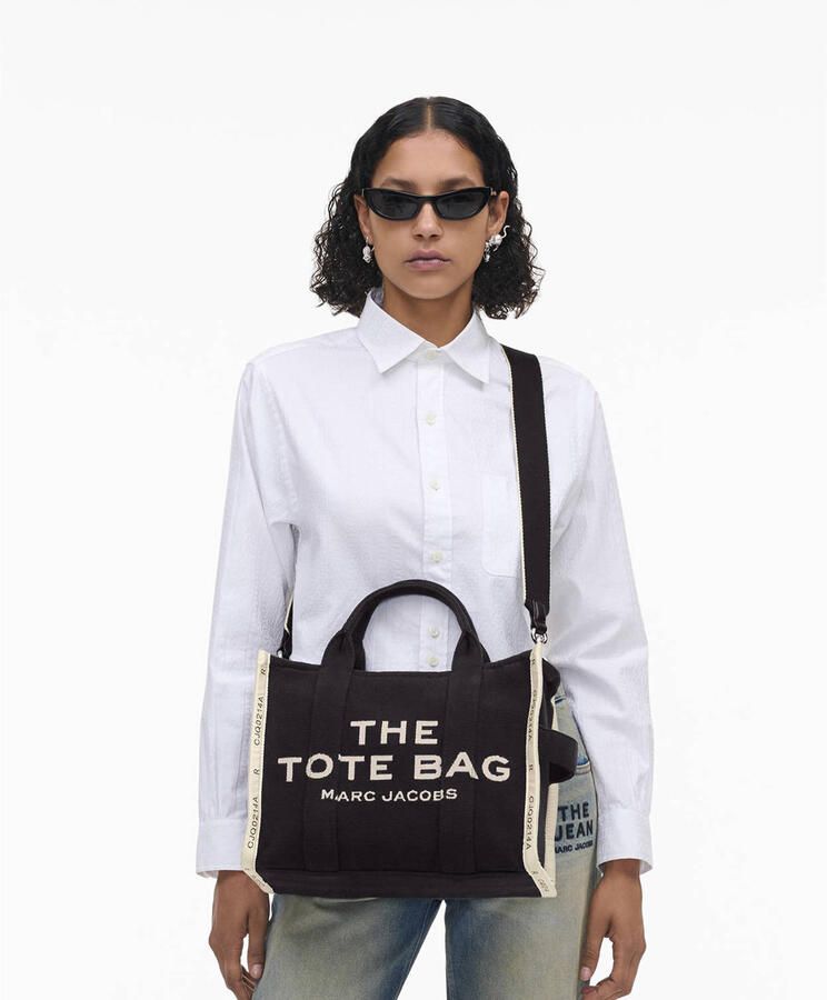 Marc Jacobs Katoenen Tote Handtas met Bovenhandvatten Black Dames