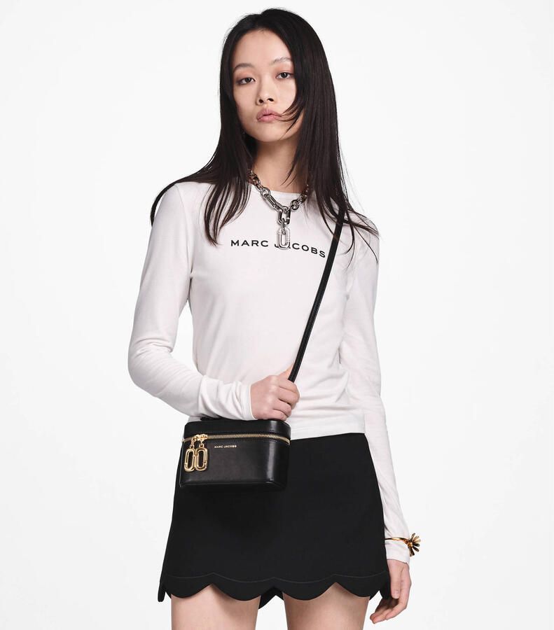 Marc Jacobs leren crossbody tas The E W Vanity Bag zwart