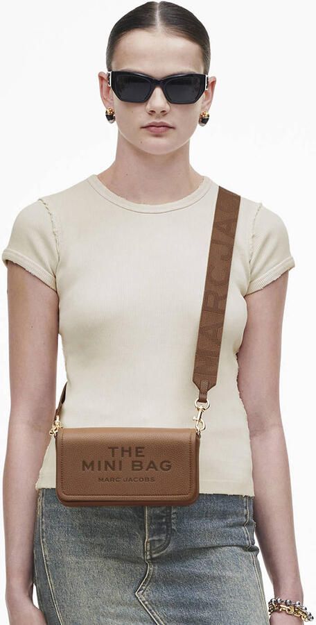 Marc Jacobs leren crossbody tas The Mini Bag cognac
