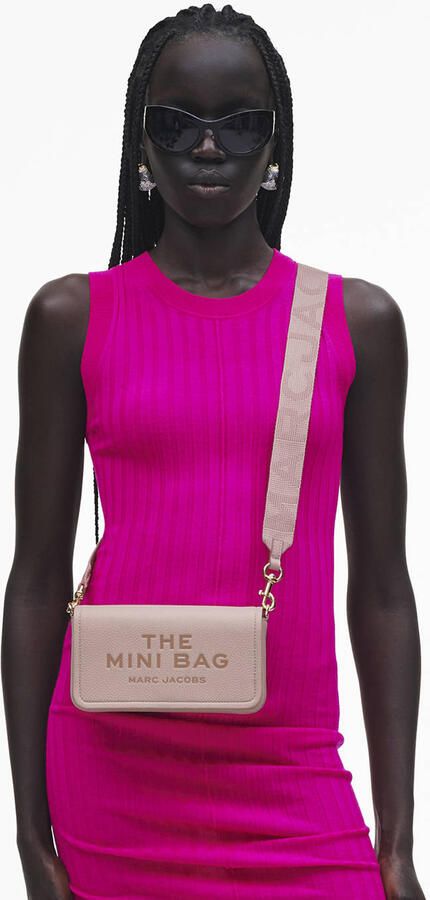Marc Jacobs Gestructureerde leren Mini Schoudertas Pink Dames
