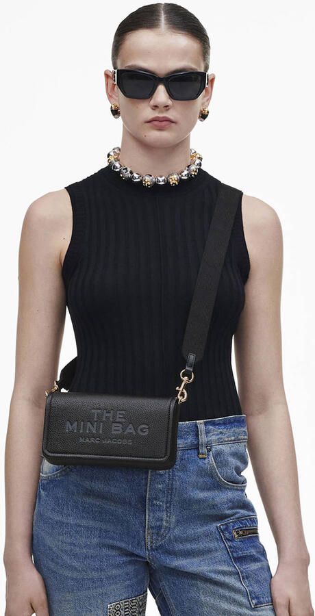 Marc Jacobs Zwarte Leren Mini Tas Portemonnees Black Dames