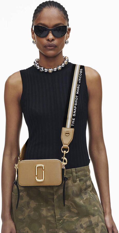 Marc Jacobs Snapshot Beige Kalfsleren Schoudertas Beige Dames