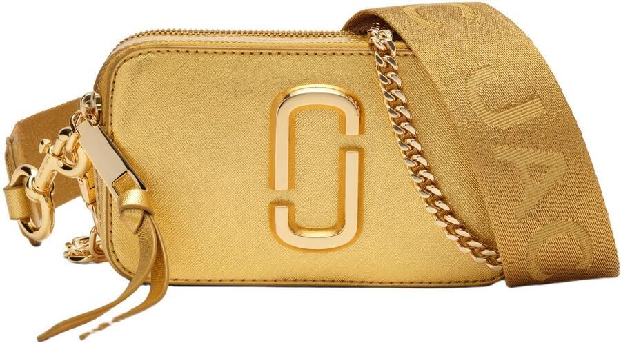 Marc Jacobs leren crossbody tas The Snapshot goudkleurig