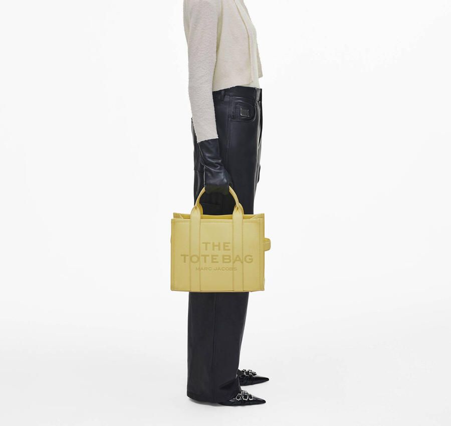 Marc Jacobs leren handtas The Medium Tote geel - Foto 2