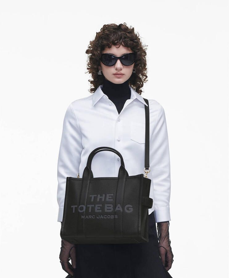 Marc Jacobs Gestructureerde Leren Tote Handtas met Riem Black Dames