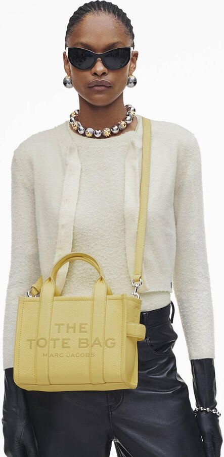 Marc Jacobs leren handtas The Small Tote geel