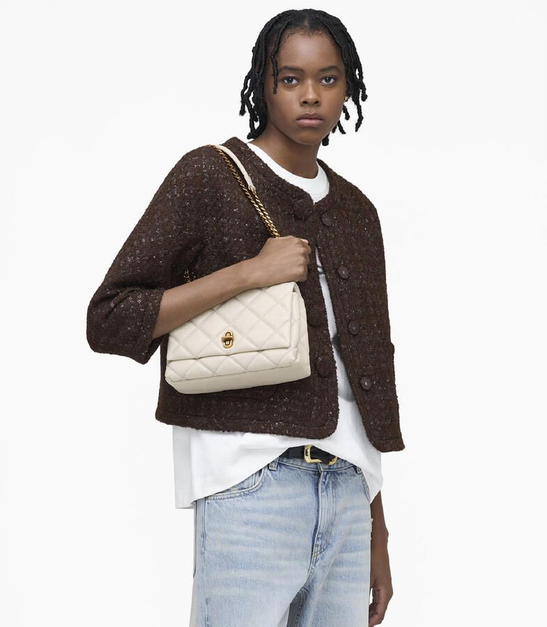 Marc Jacobs leren schoudertas The Slim Dual Chain ecru - Foto 2