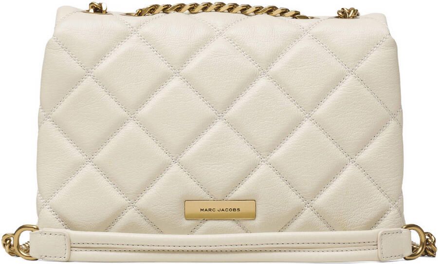 Marc Jacobs leren schoudertas The Slim Dual Chain ecru - Foto 3