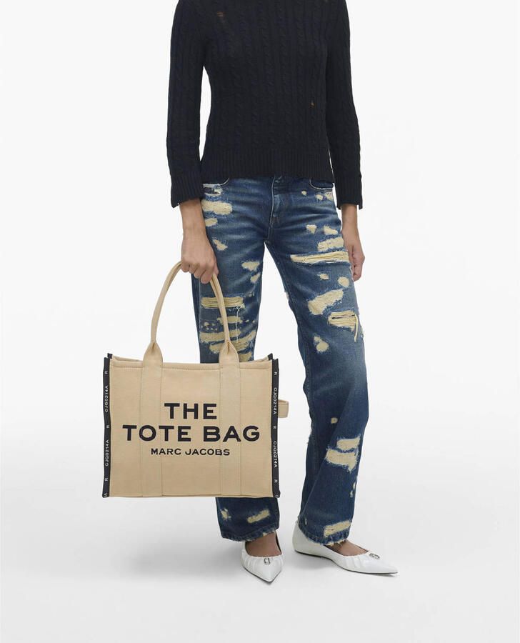 Marc Jacobs the jacquard traveler tote bag large Beige Dames - Foto 3