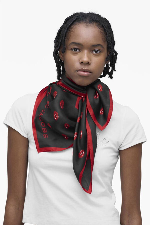 Marc Jacobs sjaal Blurred Lips zwart