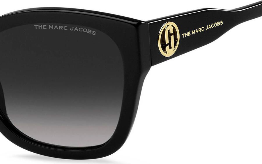 Marc Jacobs Klassieke vierkante zonnebril met gouden metalen detail Black Dames - Foto 2