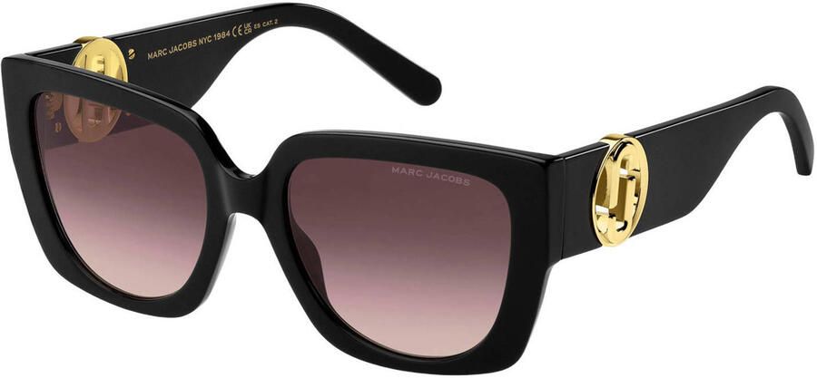 Marc Jacobs Zwarte zonnebril met bruin getinte glazen Black Unisex