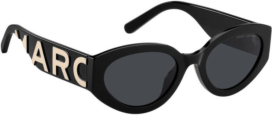 Marc Jacobs Zwart Witte Zonnebril met Grijze Antireflex Lenzen Black Unisex - Foto 3
