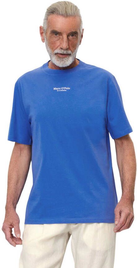 Marc O'Polo regular fit T-shirt met logo azur blue