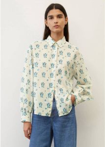 Marc O'Polo blouse met all over print beige blauw