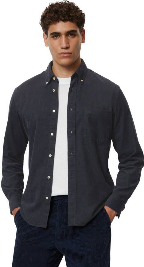 Marc O'Polo corduroy regular fit overhemd dank navy