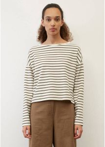 Marc O'Polo Stretchy striped long sleeve top Bruin